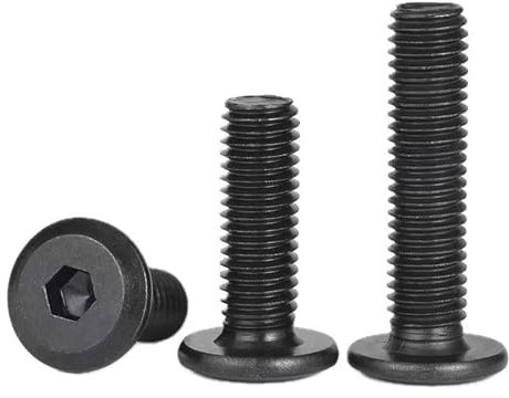 FandWay Viti a testa piatta con cava esagonale, viti per mobili, in acciaio inossidabile 304, finitura Dacromet nera, M5 x 12/16/20/25/30 mm, completamente filettate per letti e mobili in legno (15