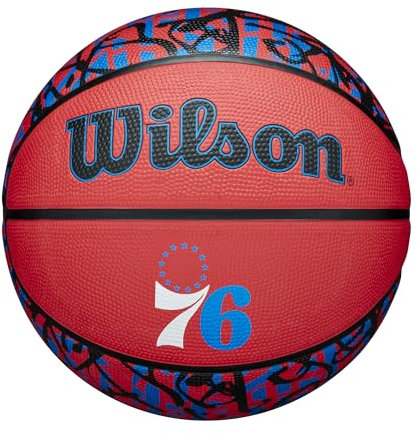 Wilson NBA Team Graffiti Basketball – Philadelphia 76ers, Größe 17,8–74,9 cm