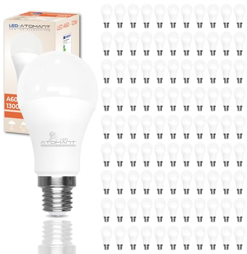 LED ATOMANT 100x LED Lampe E27 A60 12W Neutralweiß 1300lm | Großer Sockel, 4500K, Globuslampe