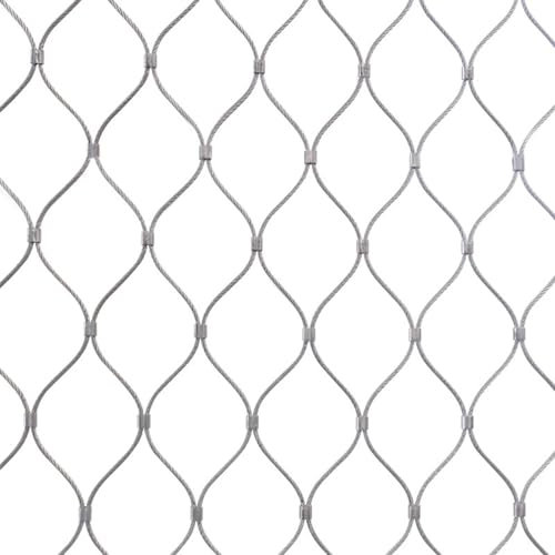 Wzmazingly Maschendrahtzaun Flexibel Edelstahl-Seilnetz Zaun-Netz Schlagfest Sicherheitsschutznetz Für Balkon Garten Spielplatz(2x2m)
