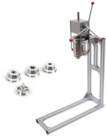 MNBVH Commercial Churro Machine Hand Crank Stainless Steel Professional Churro Maker Home Vertical Type Manual Spanish Donuts Churros Fill Machine Apply For Restaurants,Bakeries(Size:5L)