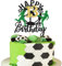 1 Pack Soccer Happy 13th Birthday Cake Topper Sport Fußball Kuchen Deko Fussball Tortendeko für Fußball-Thema Kinder 13. Geburtstag Party-Kuchen Dekorationen
