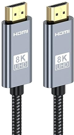 JADAYA 8K UHD HDMI Kabel, Nylon Geflochten, Unterstützt 8K@60Hz, 4K@120Hz, HDR (7 meter)