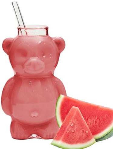 Siuwddee Taza para beber con botella de oso de jugo, taza de té de oso | Beber café Oso Vasos Taza para jugo,Taza de café y té con agarre ergonómico de 300 ml, taza de oso para té con leche, café