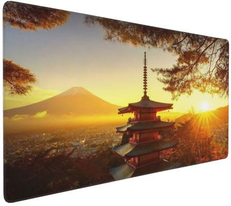 Tapis de Souris 50x25 cm Grand Tapis Souris XXL, Coucher de soleil pavillon Tapis de Souris Bureau Gamer, à Bords Cousus, Base en Caoutchouc Antidérapante, Sous Main pour Clavier et Souris Decor E-975