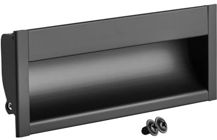 SOTECH Poignée encastrée EL-12 130 x 47,5 mm entraxe de perçage (BA) 96 mm noir mat en aluminium poignée coque poignée de meuble à encastrer