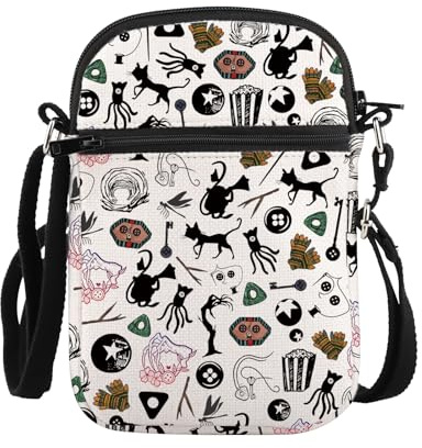 PLITI Coraline Gift Coraline Fans Gift The Secret Door Inspired Gift Coraline Est. 2009 Horror Movie Crossbody Bag, Est. 2009 Zcbagu, 8.26×5.7×0.78inches