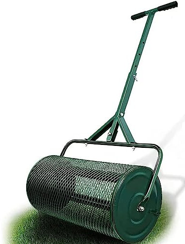 QLSABIA Spandiconcime da 24 Pollici, spandiconcime per Compost di fertilizzanti | Durevole e Leggero | Spandiconcime a rulli per Torba (Verde), Verde-Separato 32x60cm