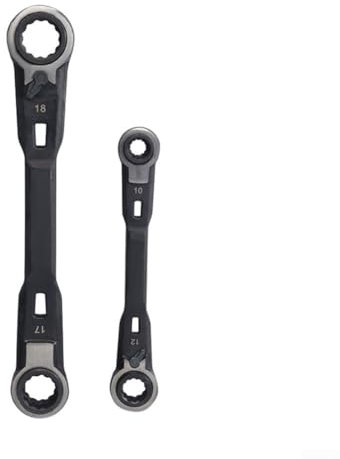for FACULX Multi-Functional Ratchet Wrench Set 2 Pieces Double Ended 4-in-1 Plum Wrench for Car Repair 8-10mm 12-13mm 16-17mm 18-19mm Metal Spanner Hand Tool Kit