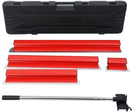 ilkqeppe Trockenmauerblattset, 5pcs/Set Edelstahl -Baumesser, Glättung von Trockenbaumesser, Trockenbau -Klebeberichtungswerkzeugen (20+40+60+80+100 cm) Rot