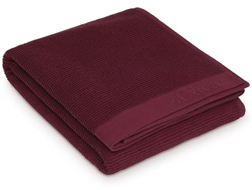 s.Oliver Saunahandtuch 080x200-100% Baumwolle, weich & saugstark, Badetuch weinrot