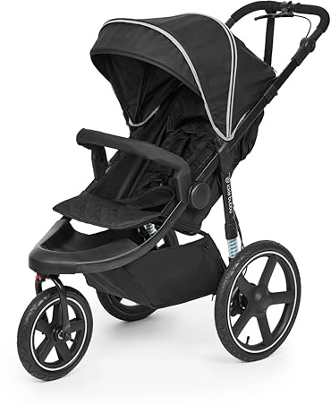 Ickle Bubba Venus Jogger Pro 3-Rad-Kinderwagen, Geländegängig, Luftreifen, UPF50+ Haube, 0-22 kg (Mitternacht)