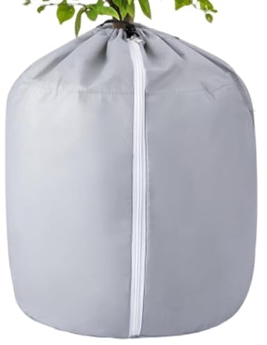 45x50cm Thermo Topfschutz, Wiederverwendbarer Winter Topfschutz mit Zugband, Topfpflanzen Schutzbeutel für Pflanzen, Kübelpflanzen Frostschutz Pflanzen für Gehweg, Terrasse, Außenbereich, Rasen