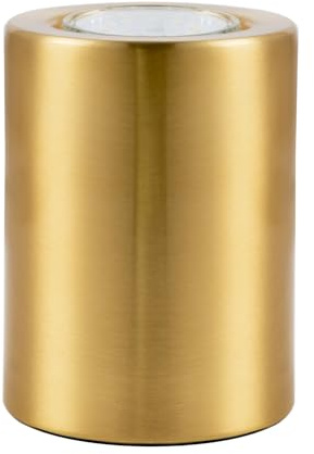 Happy Homewares Small and Contemporary Satin Gold Plated LED Table/Floor Lamp Uplighter | 3w LED Bulb Included | 11cm x 9cm