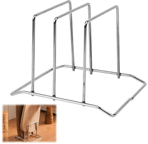 ZXBBTZ Schneidebrett Halter Edelstahl 13x10x9cm Bretthalter Küche Metall Schneidebrett Halter Brettchenständer Kompakter Cutting Board Organizer Aufbewahrung Stabil für Brettchen Teller Silber