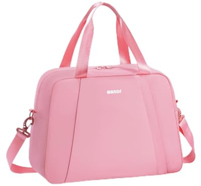 WANDF Ryanair Handgepäck 40x30x20 Faltbare und Wasserabweisende Reisetasche 24L Leichte Sporttasche als Weekender,Gym Bag & Kliniktasche Handgepäck für Damen und Herren (Rosa)