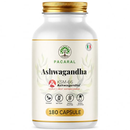 Ashwagandha KSM-66 Pura 600 mg - 180 Capsule Vegane - Ginseng Indiano