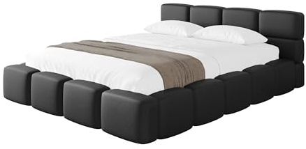 ALTDECOR Polsterbett mit Bettkasten und Lattenrost, Bett mit Kopfteil, Boxbett ohne Matratze, Doppelbett mit Stauraum - NATA-v1 120x200 Schwarz