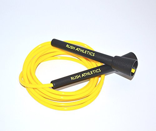 RUSH ATHLETICS Springseil für Boxen, MMA, Cardio-Fitness-Training, Geschwindigkeit, verstellbar, 3 m, Schwarz/Gelb