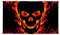 Flaggenfritze® Balkonflagge Totenkopf mit Feuer - 90 x 150 cm