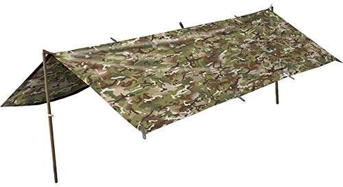 Kombat Tactical Militärischer Militär-Poncho, BTP, Tarnmuster, Wasserdicht, Nylon, 250 x 170 cm, Grün