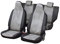 Maßgefertigte Sitzbezüge Talent ideal angepasst Komplettes - Set - Stoff mit Kunstleder Grau und Schwarz | Z4L-TA-004X03