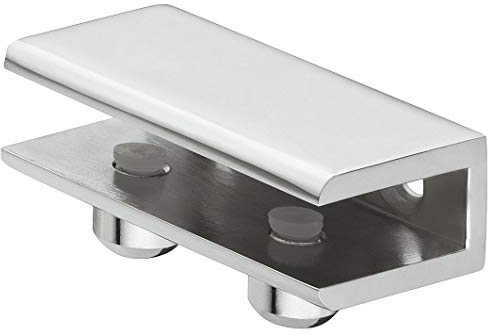 Gedotec Glasbodenträger Edelstahl - Wand-Halterung | 1 Stück Klemmtablarträger - Glastablarträger | Tablardicke 8-10 mm | Halterung für Regalbrettern | Befestigung - Tablarträger - Regalbefestigung