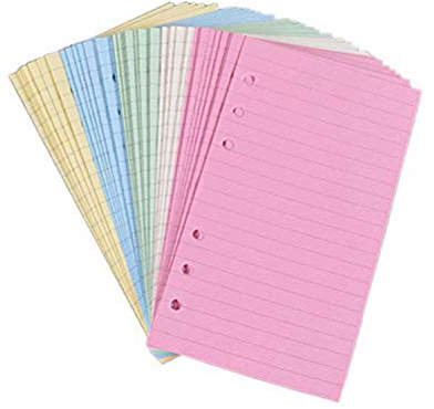 Toyandona 50 Seiten A6 bunt, 6 Löcher, liniert, lose Blätter für Notizbuch