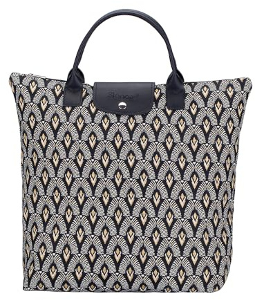 Signare Tapestry Foldable Tote Bag Reusable Shopping Bag Grocery Bag with Luxor Art Deco Style (FDAW-LUXOR)