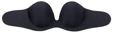 Bye Bra Gala Bra, Invisible Adhesive Bra, Strapless and Backless, Seamless Molded Cups, Push Up Effect, Reusable Sticky Bra for Backless and Strapless Outfits, A–E (UK, Cup & Band, E, Standard, Black)