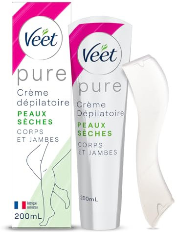 VEET PURE - Crème Dépilatoire Corps & Jambes - Peaux Sèches - Sans Odeur d'Amoniaque - 200ml