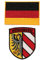 A-ONE Aufnäher mit Nürnberg-Motiv und Nürnberger Stadt-Reise-Stickerei, deutsche Nationalflagge, Biker-Aufnäher, Schildform, 2 Stück No.038C