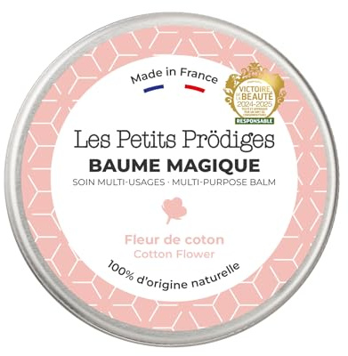 LES PETITS PRODIGES Baume Magique Multi Usages - Visage, Levres, Mains & Corps - Demaquillant, Soin Hydratant & Réparateur, Cheveux - 100% Naturel - Fabriqué en France - Emballage Recyclable - 30ml