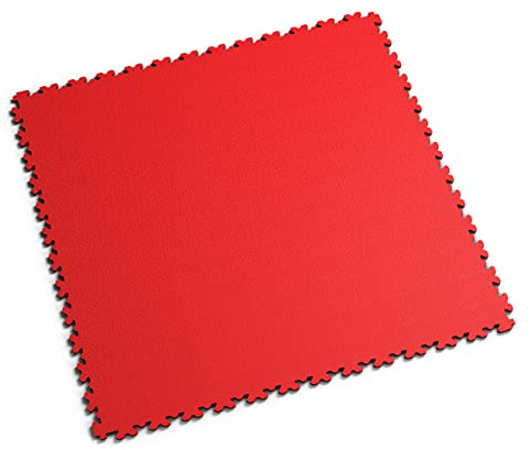Fortelock PVC Vinyl Bodenfliese | PVC Fliesen Garage | Garagenboden | Werkstattboden | XL Snake (Mittlere Belastbarkeit) 2230 (Rot)