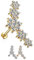 Treuheld® Kristall-Blumen Labret Piercing in 2 Größen [5.] - Gold - 1.2mm x 8mm