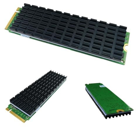 VBESTLIFE PCIE M.2 SSD 2280 Dissipateur de Chaleur Refroidisseur Radiateur Ailette de Refroidissement pour Ordinateurs de Bureau et Portables, 70x22x3mm(Noir)
