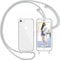 Nupcknn Handykette für iPhone 7/8/SE 2020/2022 Hülle mit Band,Dünn Transparent Handyhülle (Abnehmbar) Necklace mit Kordel zum Umhängen Kameraschutz Handy Kette Stossfest Schutzhülle(Hellgrau, 4.7)