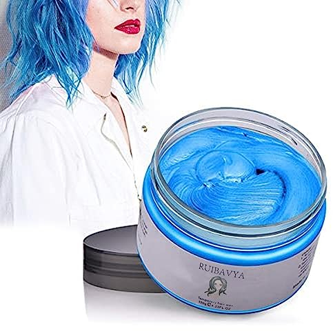 Color Cabello Cera Tinte Instantáneo para Cabello Lodo Cabello Desechable Crema para Peinado Natural Modelado Temporal Pomada Arcilla Azul