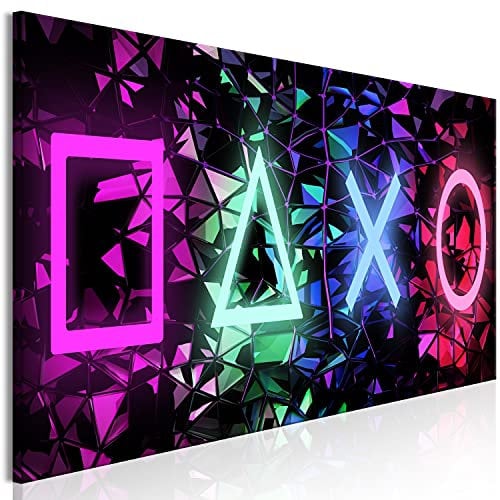 murando Quadro per i Giocatori Console di gioco 90x30 cm 1 pezzo Stampa su tela XXL Immagini moderni Murale Fotografia Grafica Decorazione da parete nero colorato Gaming Play i-A-0203-b-a