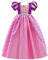 Lito Angels Deguisement Robe Costume Princesse Raiponce pour Enfant Fille, Taille 3-4 Ans, Manche Courte Bouffante, Violet