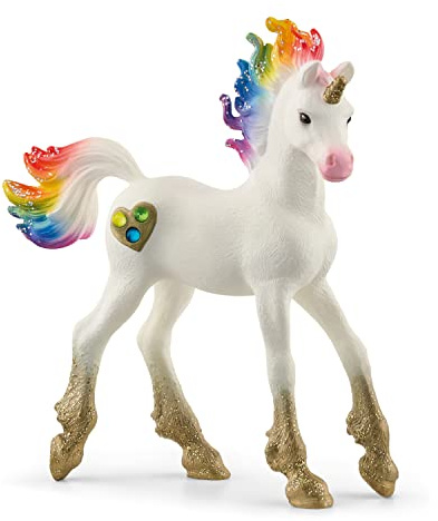 schleich BAYALA | Regenbogeneinhorn, Fohlen 70727 | 3 x 8 x 9 cm | Spielfigur ab 5 Jahren | detailgetreue, fantastische Figuren | magische Sammelfiguren | Geschenk für Mädchen und Jungen