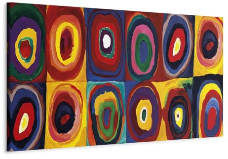 murando - Quadro Astratto 150x50 cm 1 pezzo Stampa su tela XXL Immagini moderni Fotografia Grafica Decorazione da parete coloré Cerchi comme Wassily Kandinsky l-A-10011-b-a