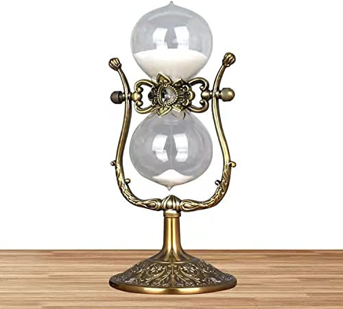 BOSUGE Sanduhr - Kunsthandwerk, Glasdekoration, Zeitmanagement-Assistent, Vintage-Metall, 15/30/60 Minuten, 360° Drehbar, Groß, Antik (Bronze)