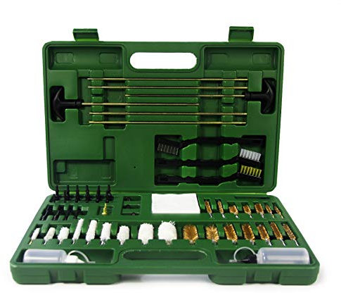 VicBre Gun Cleaning Kit Waffenreinigungsset für Jagdgewehr Handfeuerwaffe Schrotflinte Reinigung Tool Kit Baumwolle Mop, Bronze Bore Brush, Gun Jag & Tipps für alle Kaliber mit Koffer