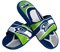 FOCO Seattle Seahawks NFL Colorblock Big Logo Gel Slide Blue Green Badelatschen Hausschuhe - L