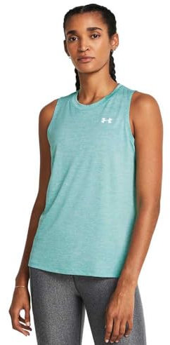 Under Armour Damen Tech Twist Tank Top Tanktop, (482) Radial Türkis/Weiß/Weiß, M