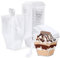 CoKeeSun 30 Stück Desserttassen mit Deckel und Löffeln, 240ml/8.4oz Quadratischer Dessertbechern Set, Wiederverwendbar Dessertbecher für Dessertparty Pudding Mousse Eis