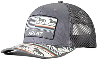 ARIAT Ladies Stripes Horse American Flag Grey Cap
