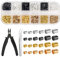 2200 Stück Crimp Perlen Set, 1,5/2/2,5mm Crimp Perlen mit Quetschzange Pinzette Quetschröhrchen für DIY Armbänder Ohrringe Halsketten Schmuckherstellung (4 Farben)