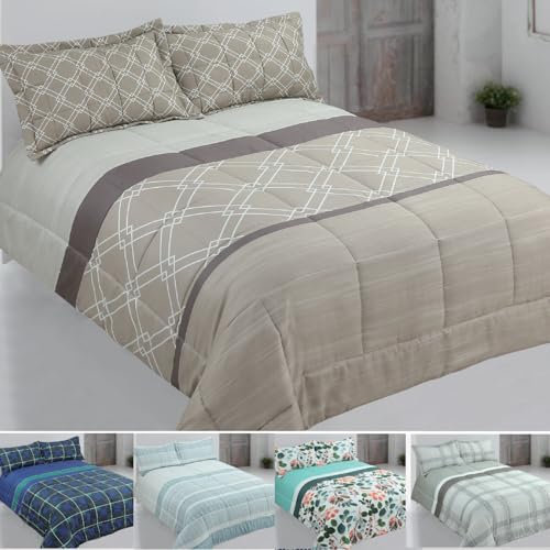 DONATELLA EDREDON Estampado Reversible Milan - 150 cm., Milan-Marron